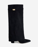 Lavista | Suede Knee High Boots - Black