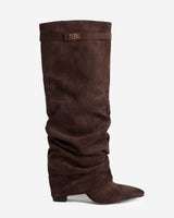 Lavista | Slouchy Suede Knee High Boots - Brown