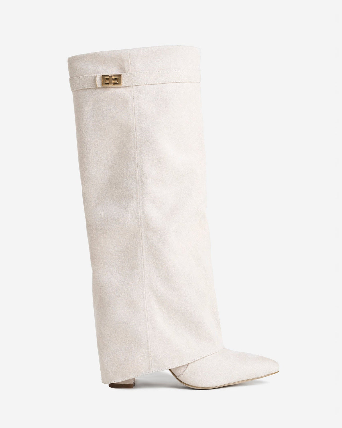 Lavista | Suede Knee High Boots - Creamy
