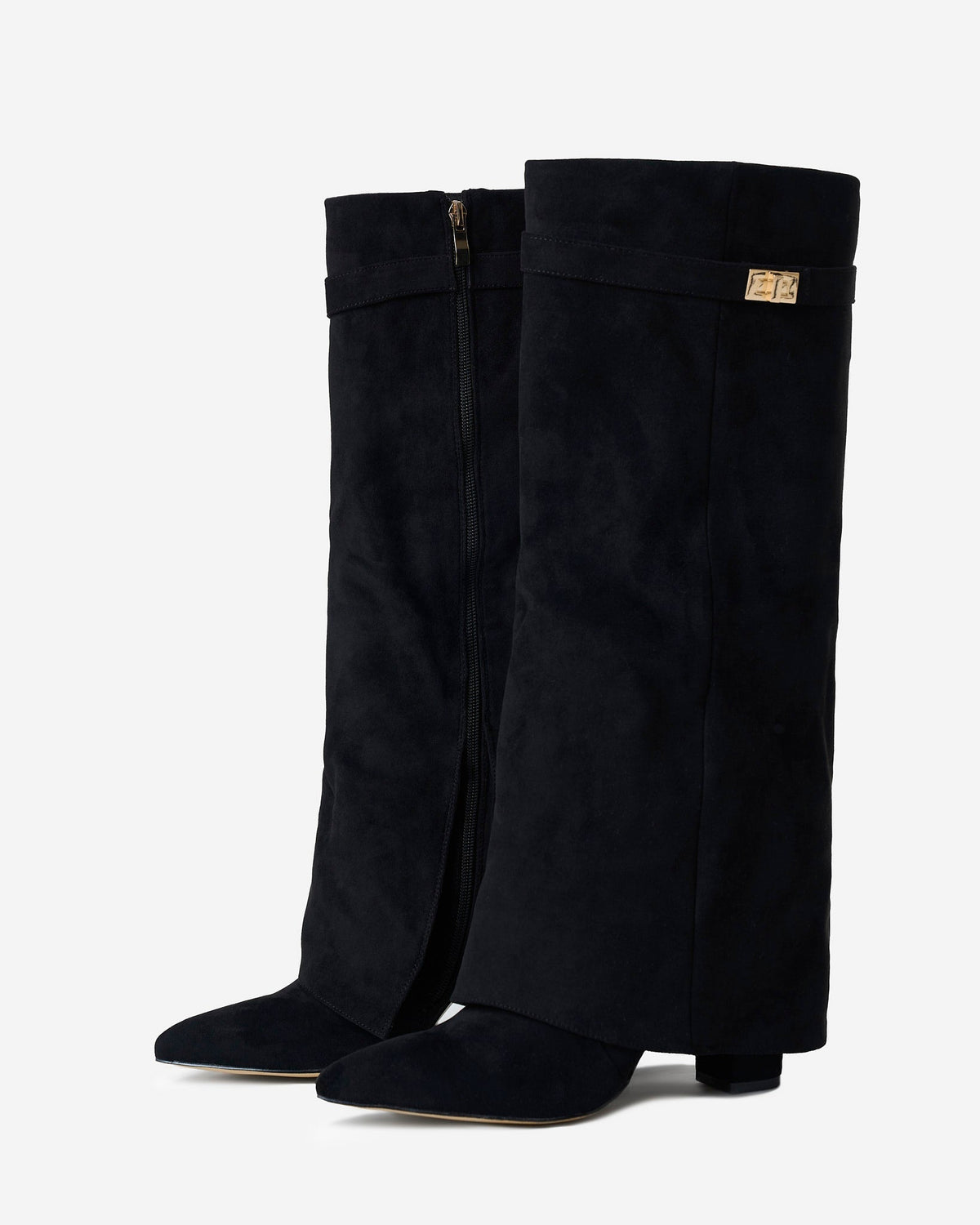 Lavista | Suede Knee High Boots - Black