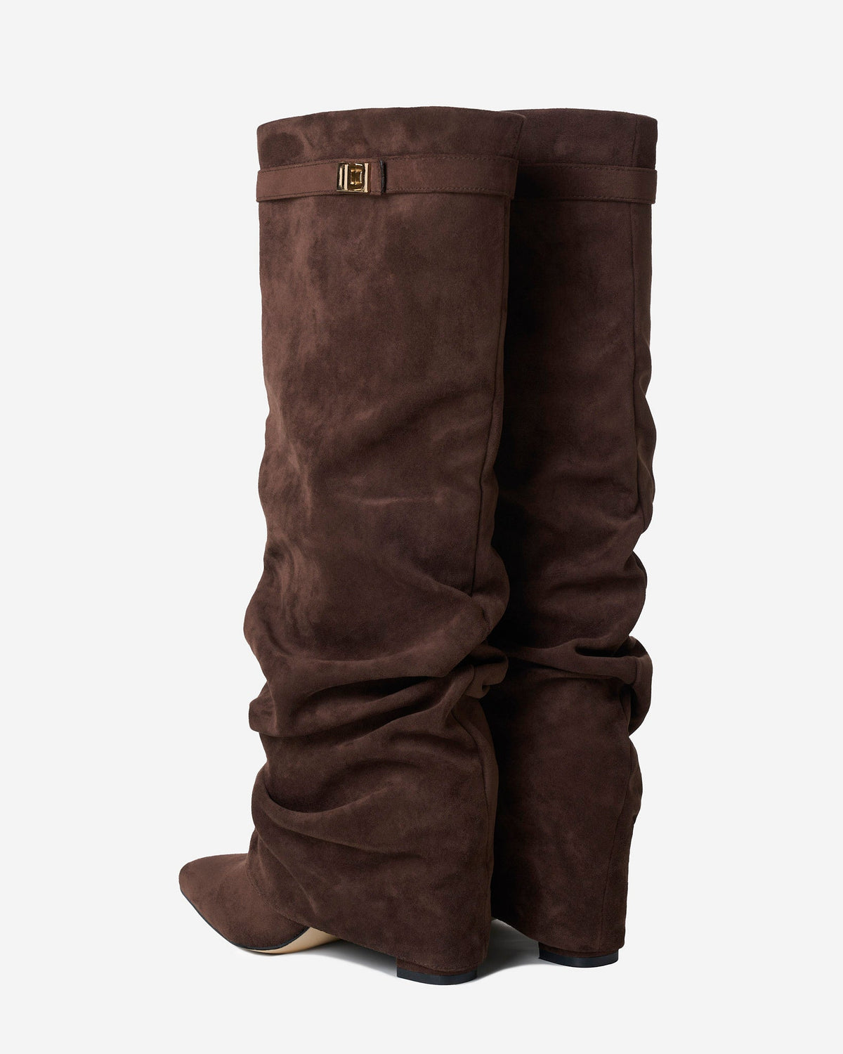 Lavista | Slouchy Suede Knee High Boots - Brown