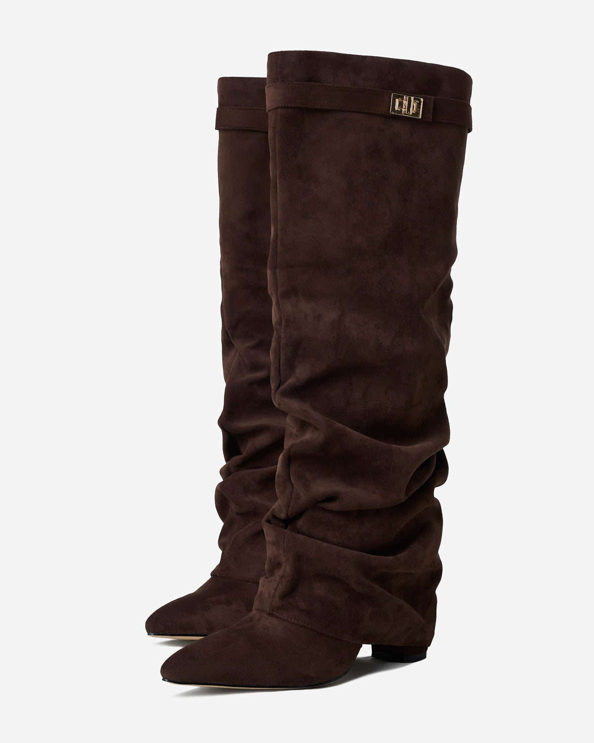 Lavista | Slouchy Suede Knee High Boots - Brown