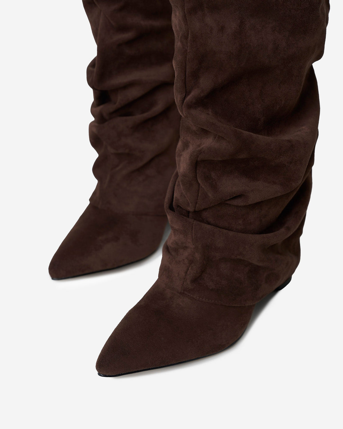 Lavista | Slouchy Suede Knee High Boots - Brown