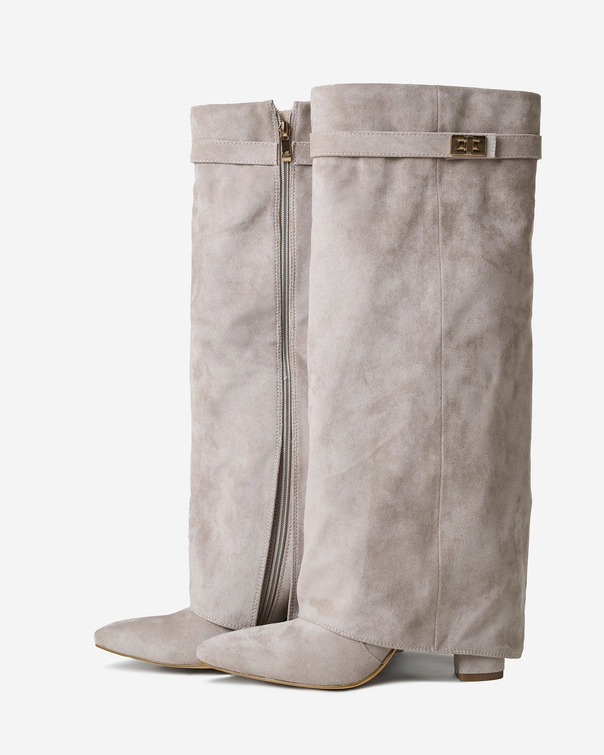 Lavista | Suede Knee High Boots - Taupe