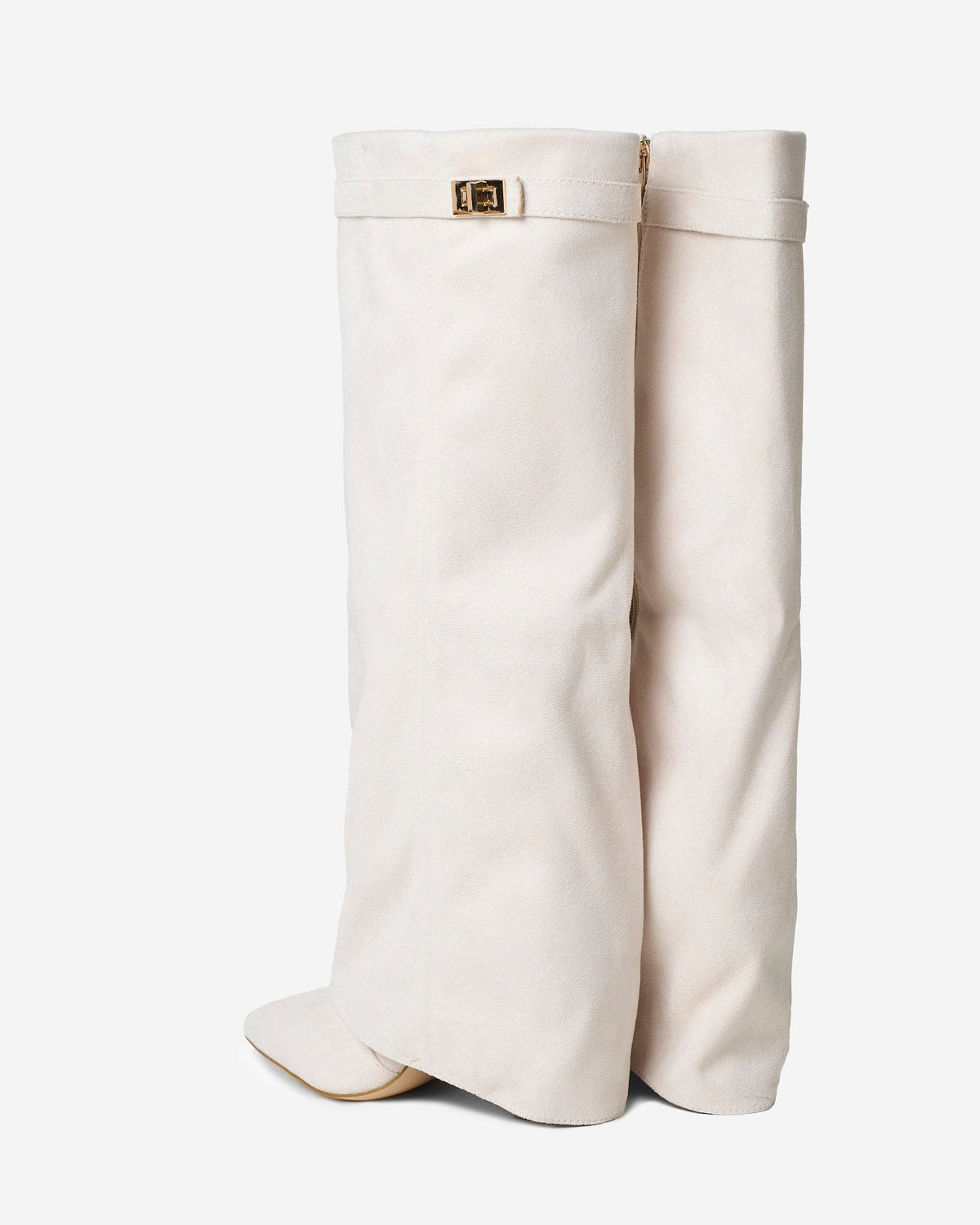 Lavista | Suede Knee High Boots - Creamy