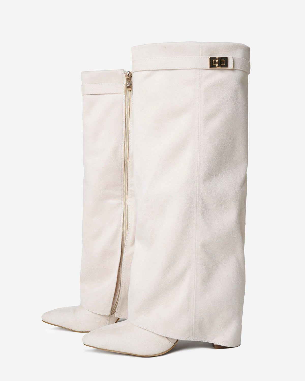 Lavista | Suede Knee High Boots - Creamy