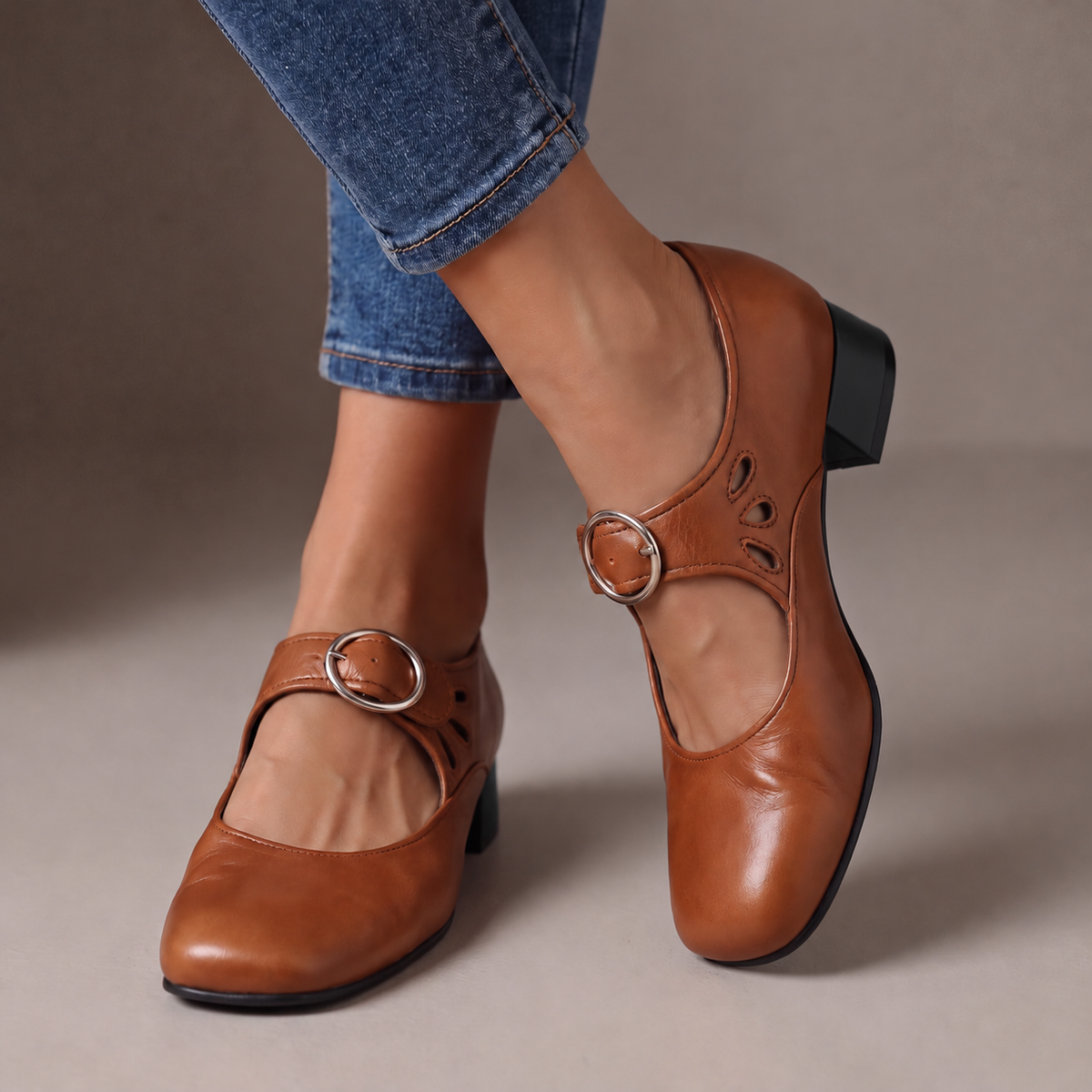 Nancy | Retro Round-Buckle Mary Janes