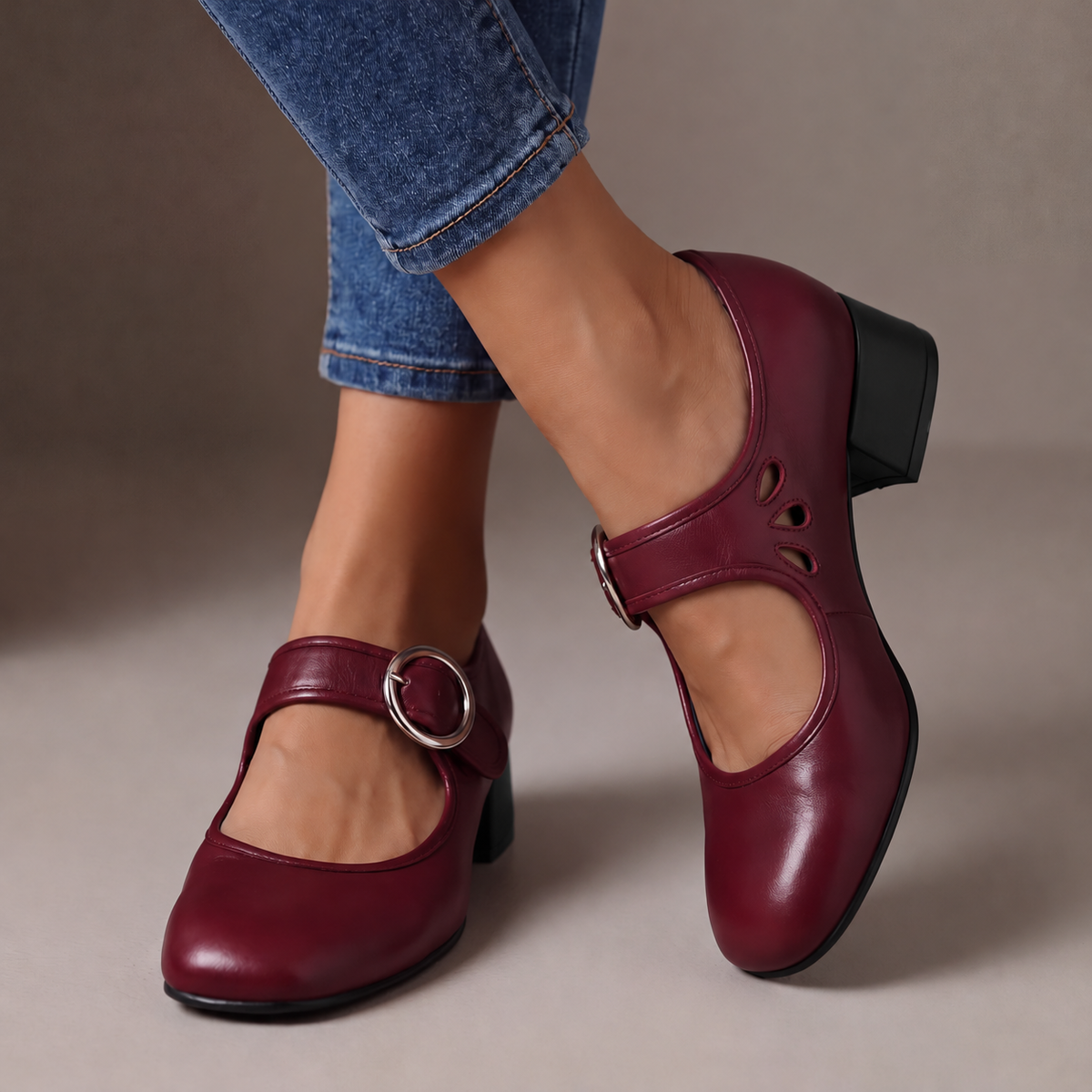 Nancy | Retro Round-Buckle Mary Janes